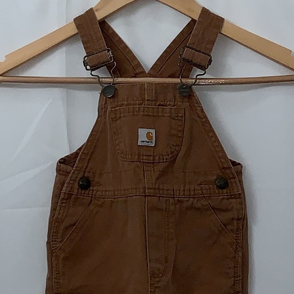Boys Carhartt Brown Overalls Size 12M GUC - Picture 3 of 8